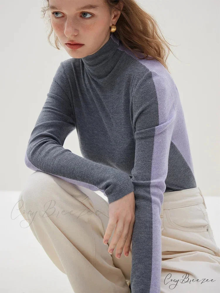 Slim Style Two-wear High Turtleneck Sweater swraters-241228