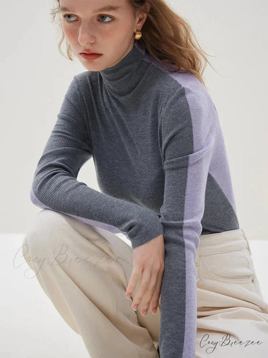 Slim Style Two-wear High Turtleneck Sweater swraters-241228