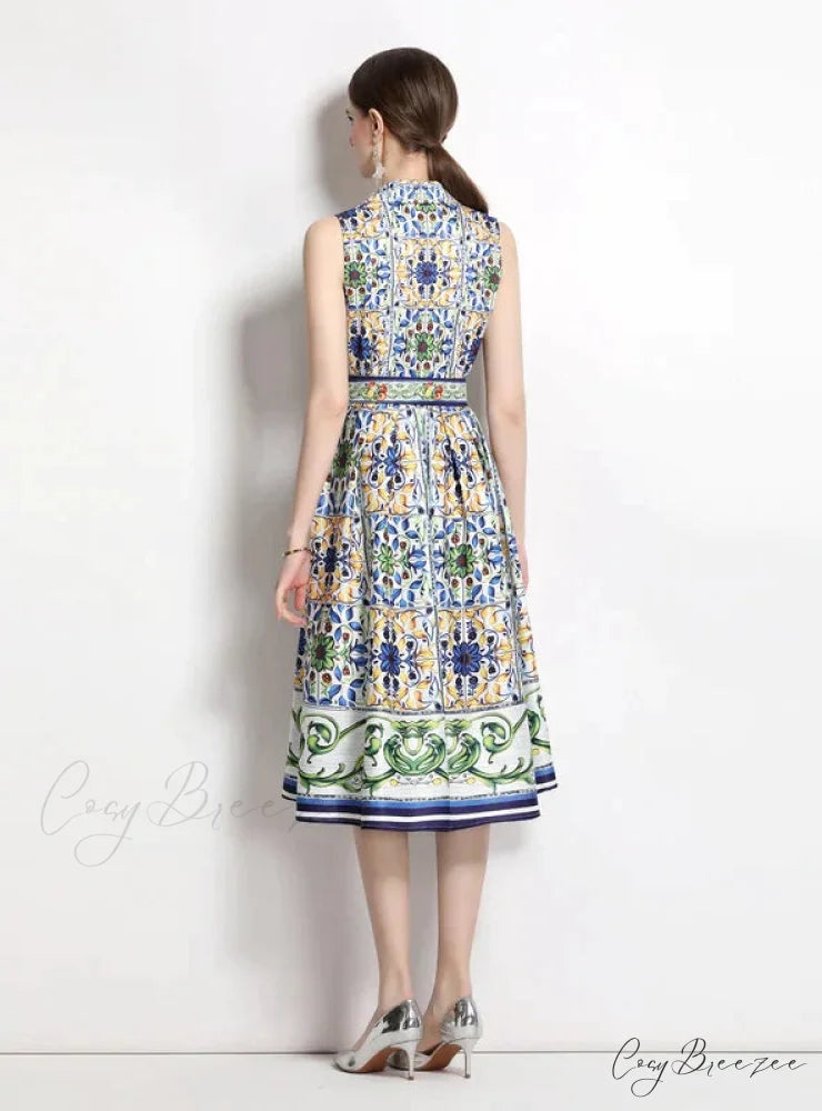 Slim Waist Hepburn Dress without Sleeves