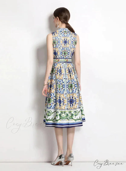Slim Waist Hepburn Dress without Sleeves