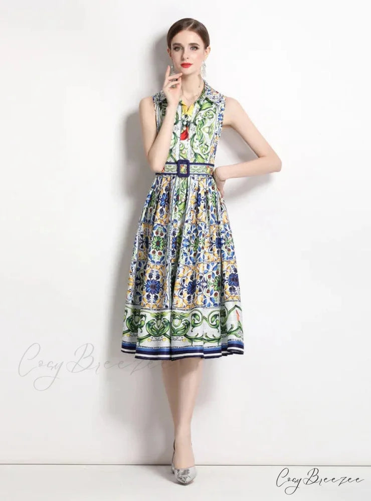 Slim Waist Hepburn Dress without Sleeves