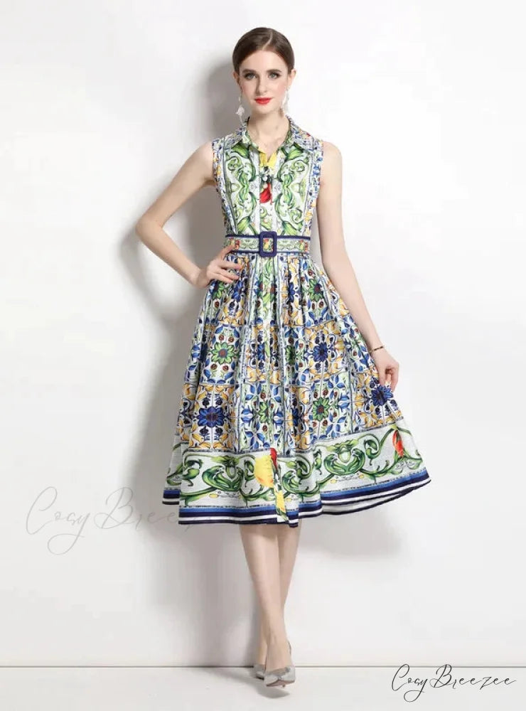 Slim Waist Hepburn Dress without Sleeves
