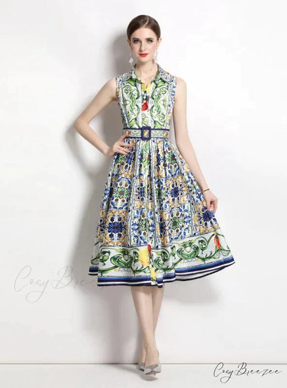 Slim Waist Hepburn Dress without Sleeves