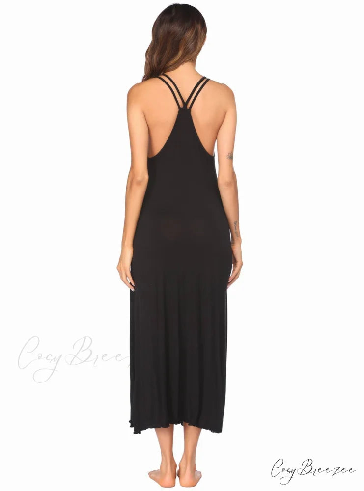 Sling Backless Dress in Black