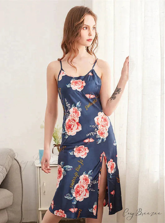 Sling Silk Long Nightdress S / yellow