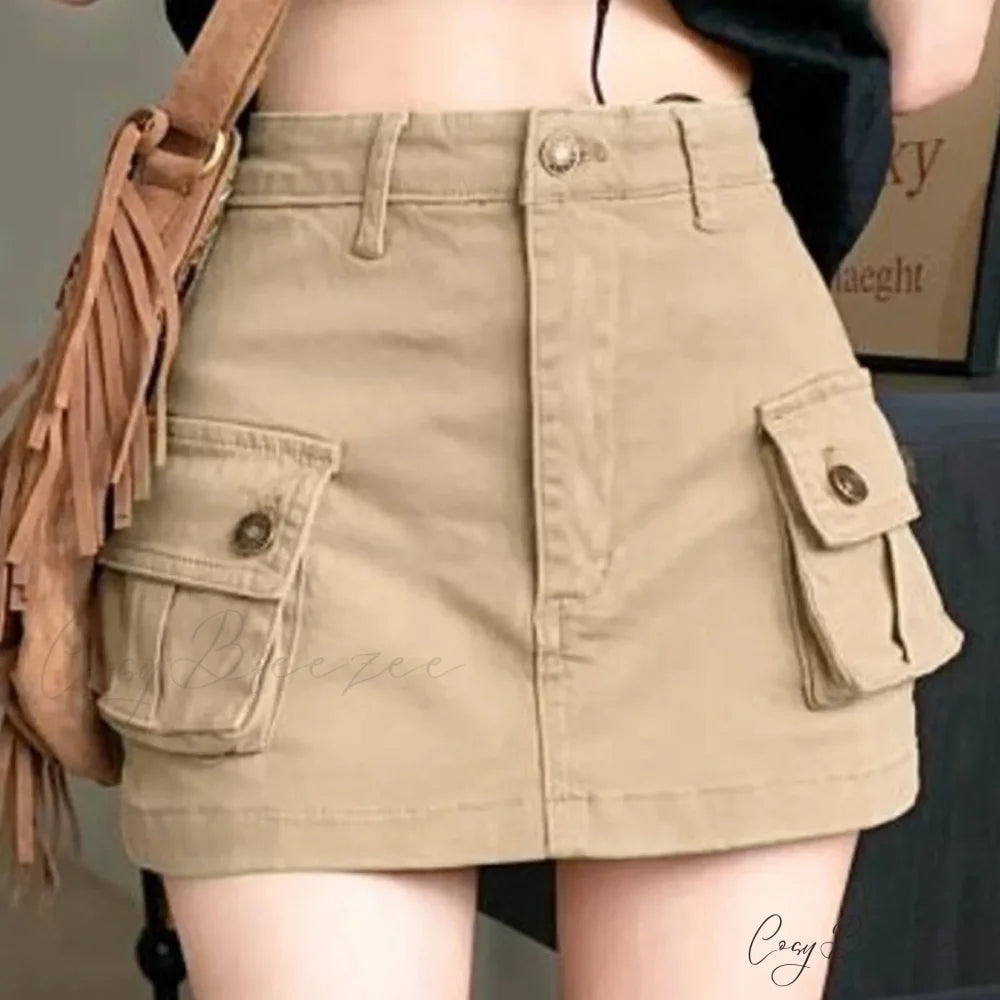 Slip Denim High Waist Skirt skirts-250223