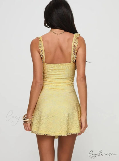 Slip Open-Back Evening Mini Dress minidress-250223