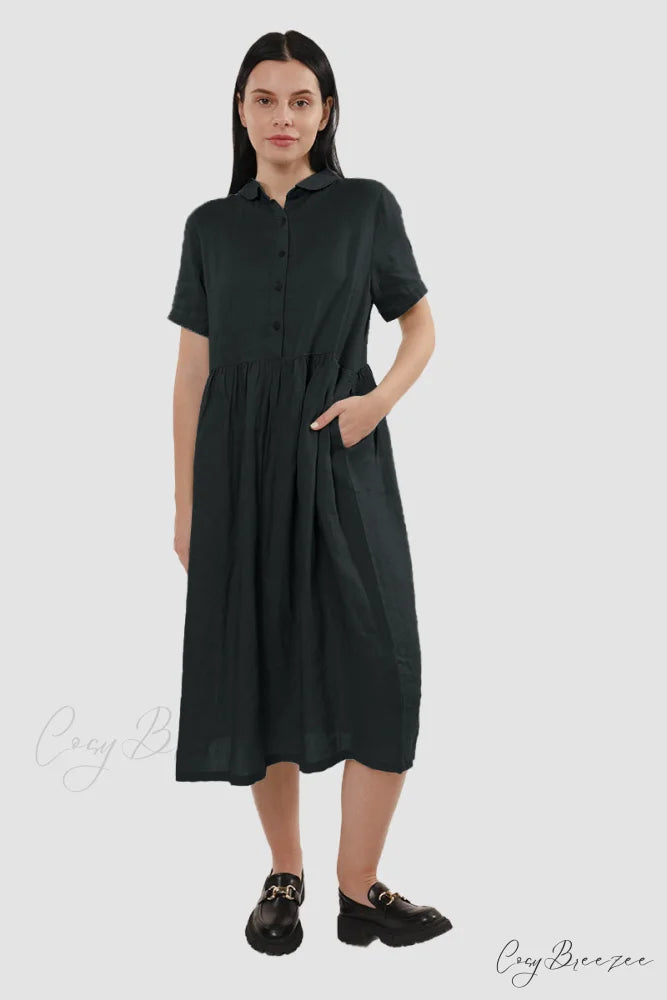 Slouchy Linen Daisy Dress