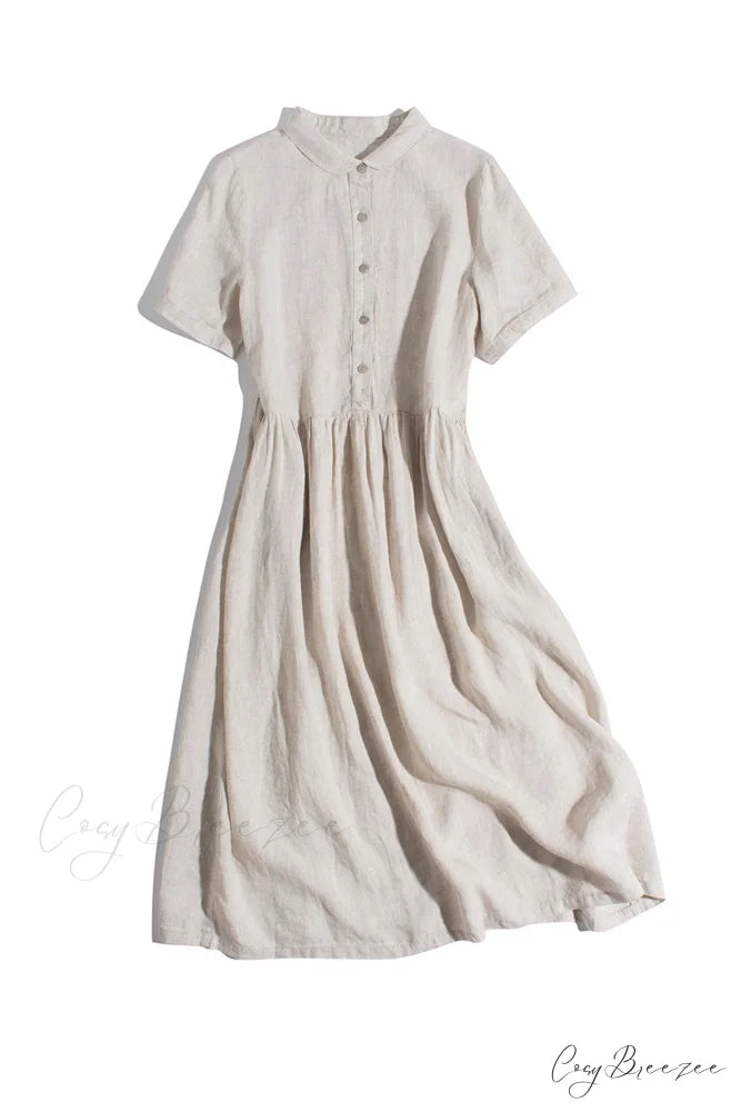 Slouchy Linen Daisy Dress Linen / M