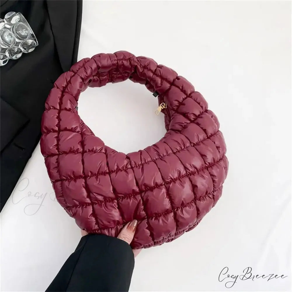 Small Quilted Cotton Padded Tote Handbag handbag-250126