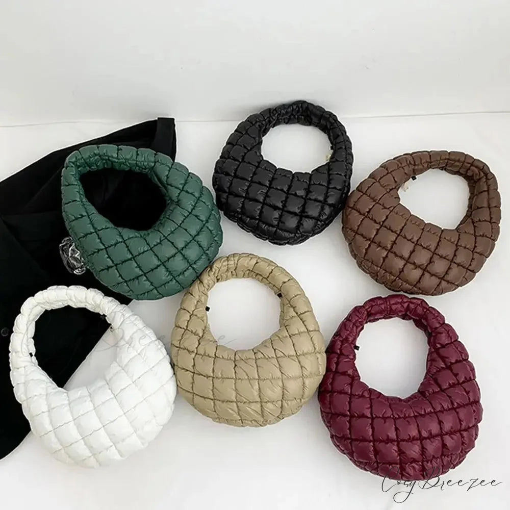 Small Quilted Cotton Padded Tote Handbag handbag-250126