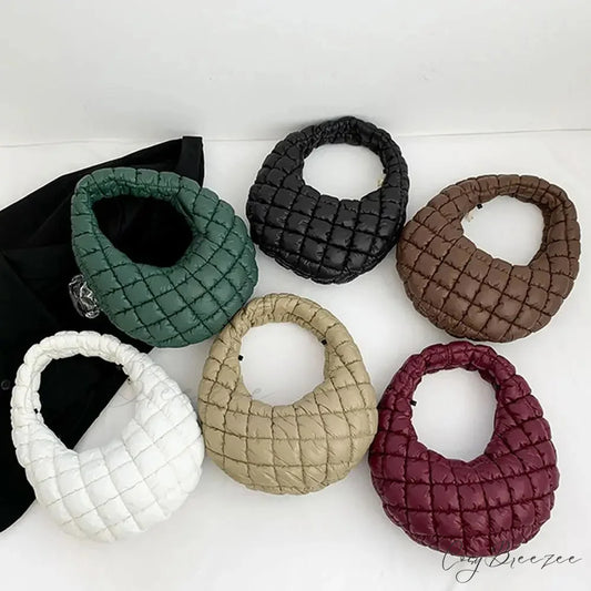 Small Quilted Cotton Padded Tote Handbag handbag-250126