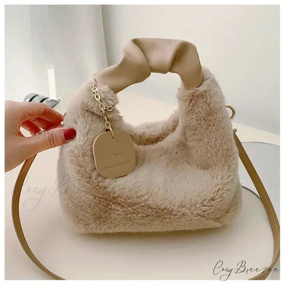 Small Trendy Messenger Crossbody Handbag Khaki handbag-250126