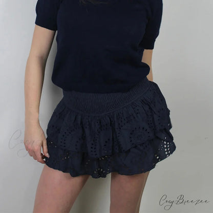 Smocked Boho Beach Ruffle Skirt skirts-250223