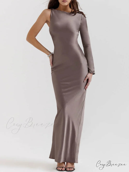 Smoke One Stylish Sleeve Maxi Dress Grey / S