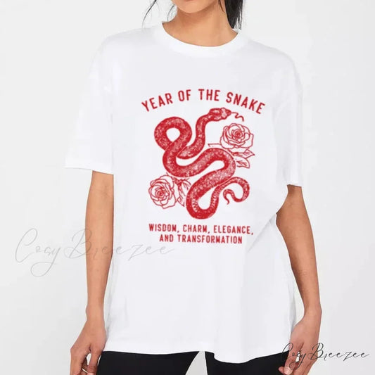 Snake Zodiac Lunar New Year Tee WHITE / S t-shirt-250223