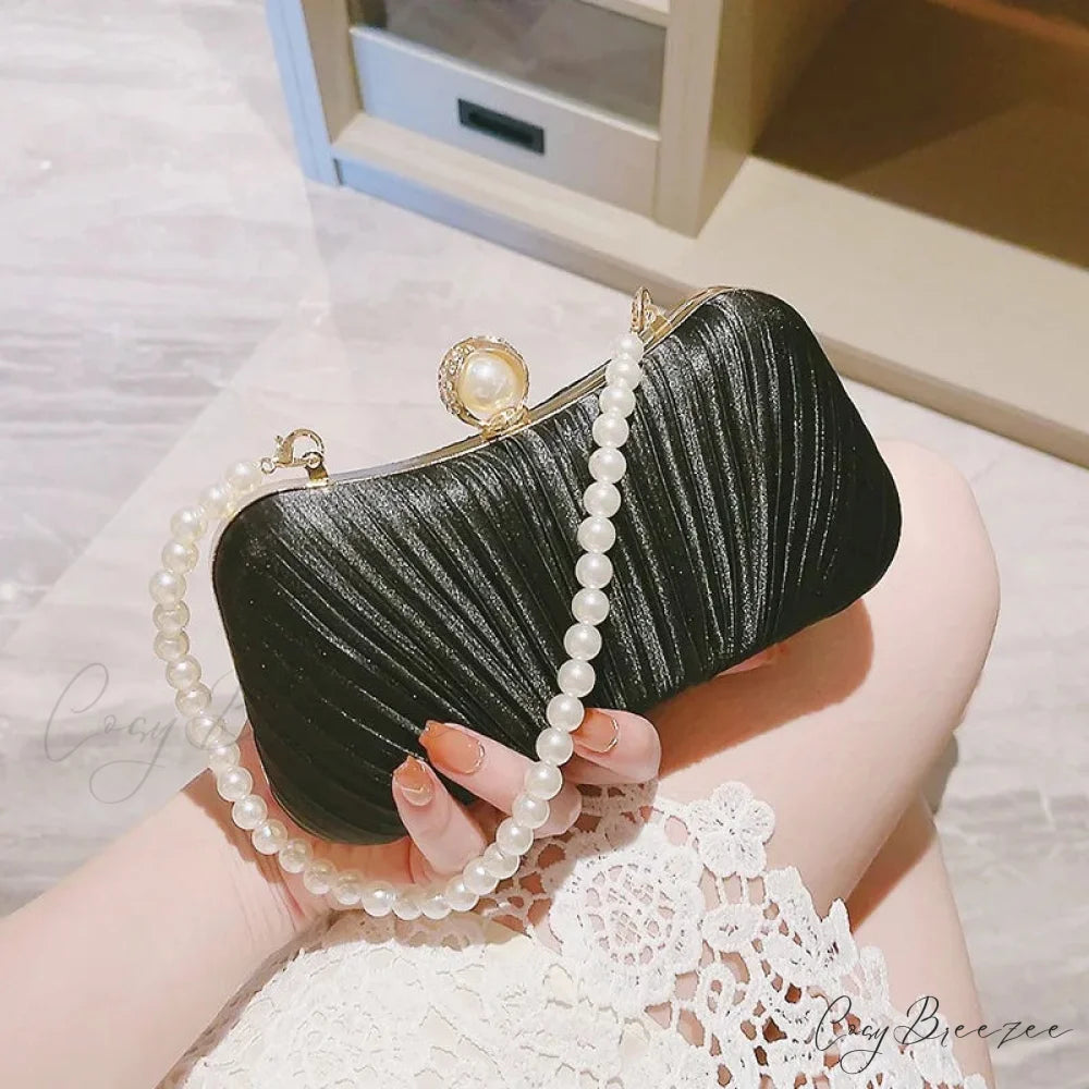 Socialite Dinner Clutch Black wristlet-250126