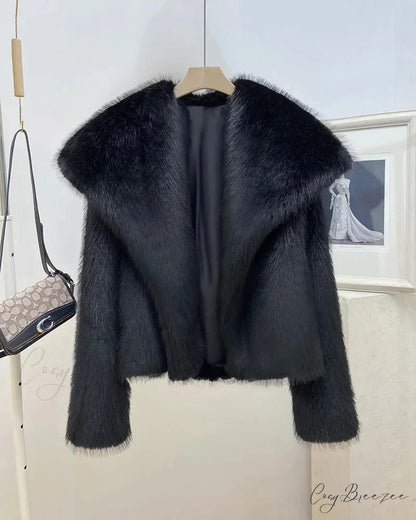 Soft Cropped Thermal Coat Black / S coats-241228