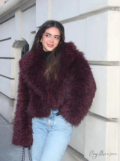 Soft Thickened Lapel Cardigan Coat coats-241228