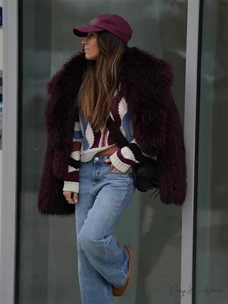 Soft Thickened Lapel Cardigan Coat coats-241228