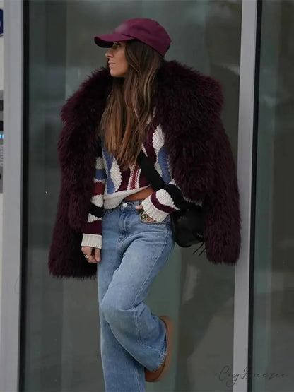 Soft Thickened Lapel Cardigan Coat coats-241228