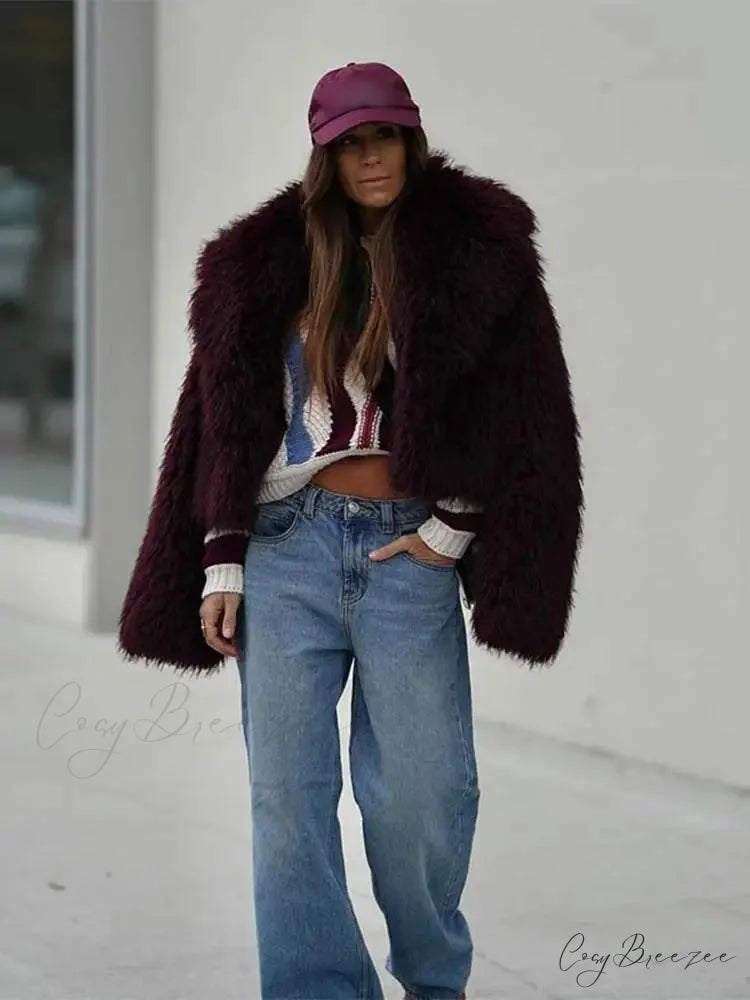Soft Thickened Lapel Cardigan Coat coats-241228