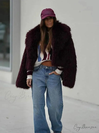 Soft Thickened Lapel Cardigan Coat coats-241228