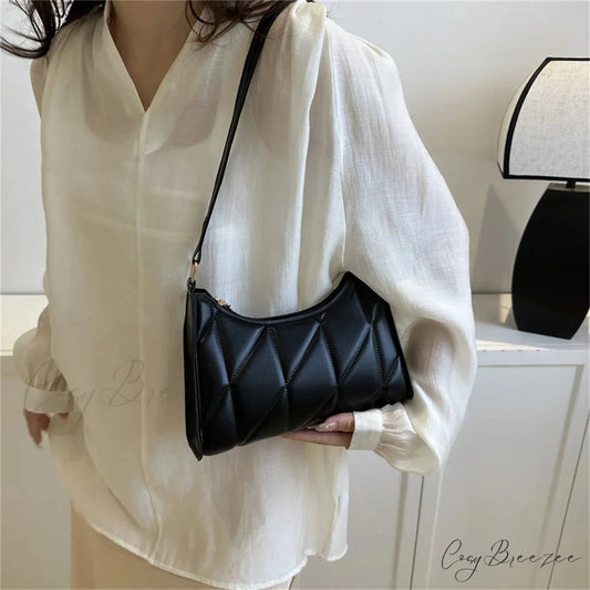 Solid Color PU Leather Underarm Crossbody crossbody-250126