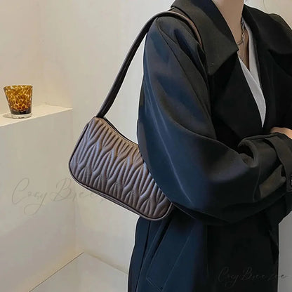 Solid Color PU Leather Women Shoulder Bag shoulder-250126