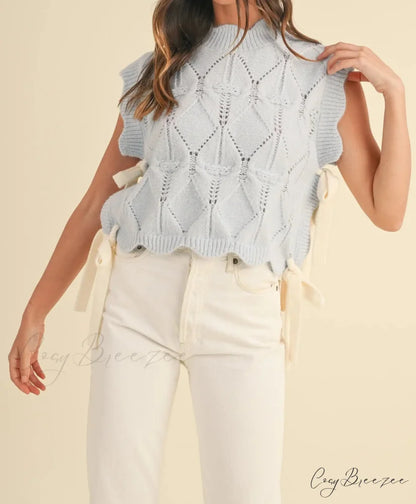 Solid Color Scalloped Trim Warm Sweater swraters-241228