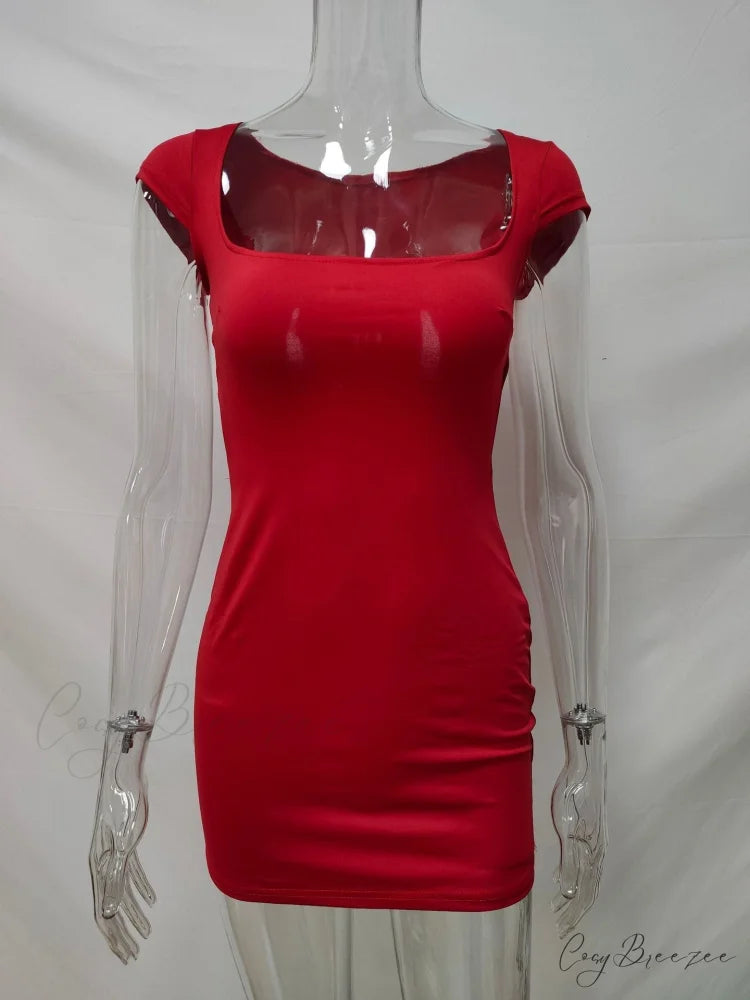 Solid Color Sexy Slim Hollow Out Mini Dress L / BLACK