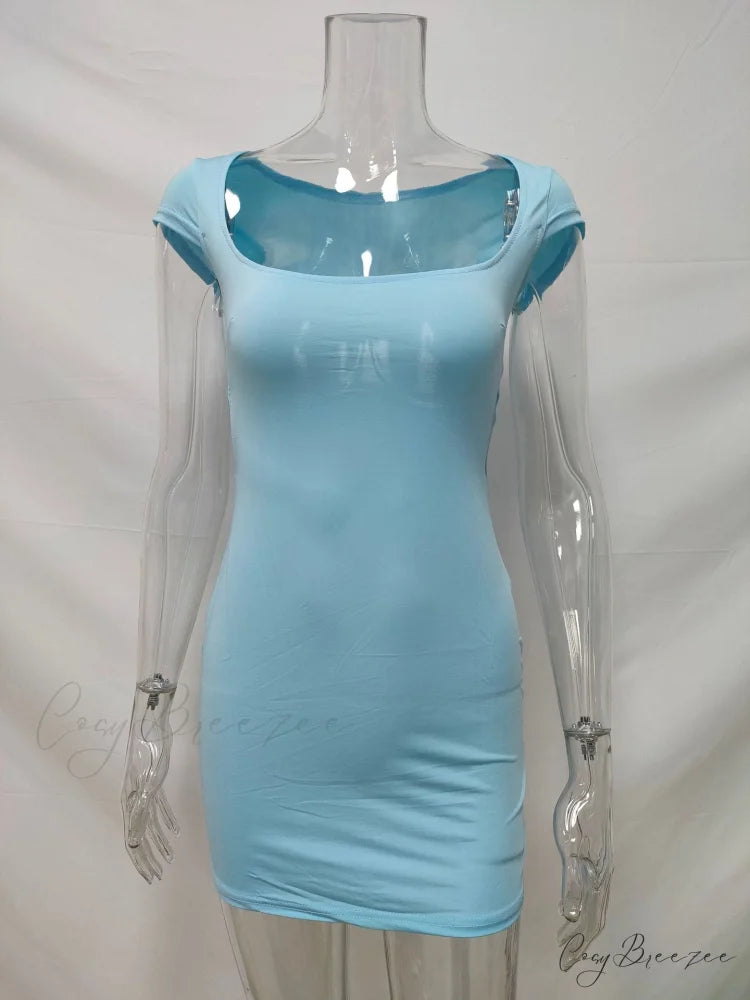 Solid Color Sexy Slim Hollow Out Mini Dress M / WHITE