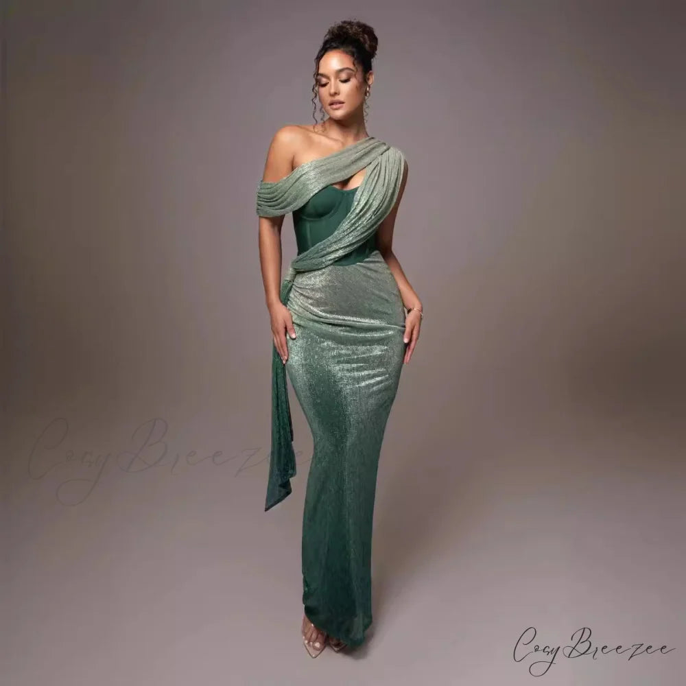 Solid Color Sleeveless Strapless Slit Prom Dress promdress-250223