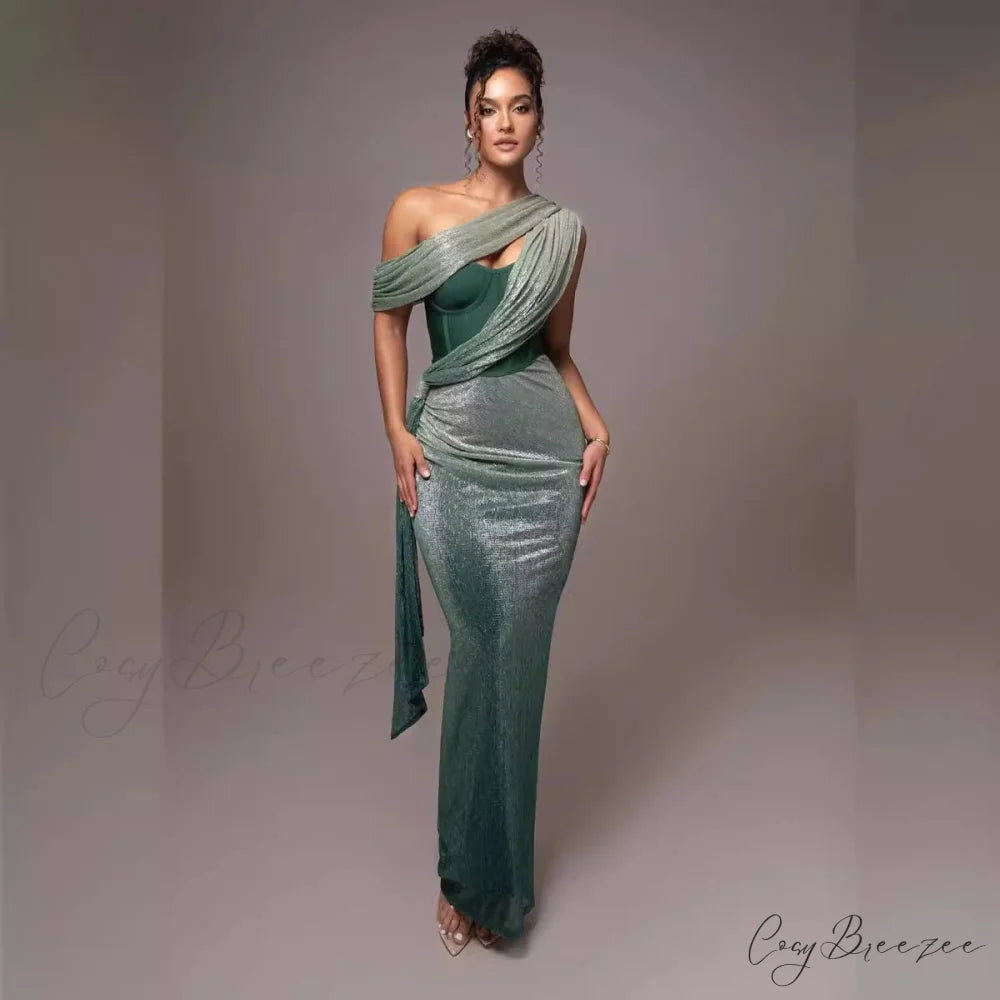 Solid Color Sleeveless Strapless Slit Prom Dress promdress-250223
