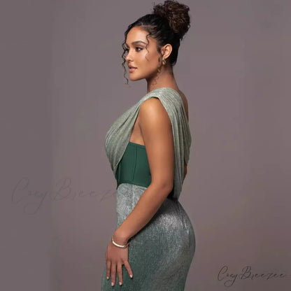 Solid Color Sleeveless Strapless Slit Prom Dress promdress-250223