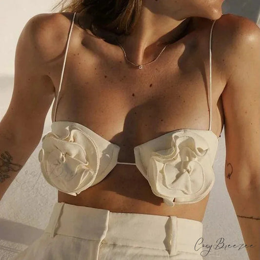 Solid Color Tie-Up Backless Crop Top APRICOT / S croptop-250126