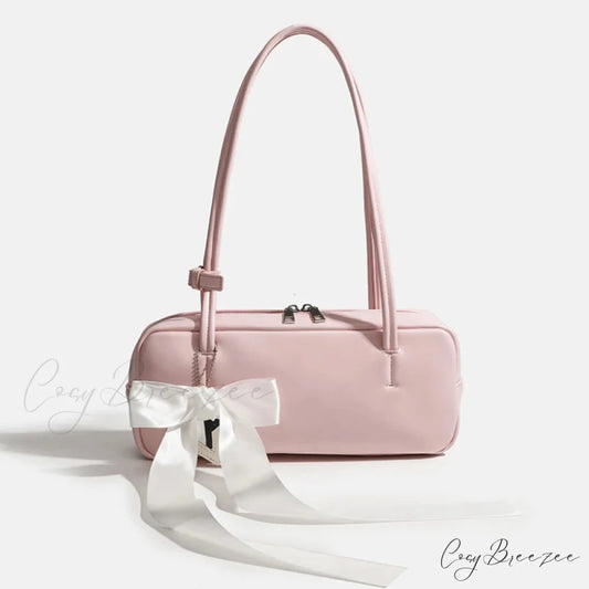 Solid Color Zipper Shoulder Bag shoulder-250126