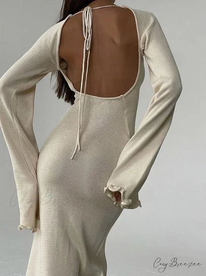 Solid Cotton Maxi Dress