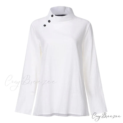 Solid Cotton Size Loose Blouses Stylish Plus Women Blusas Linen Arm Brief Tops Casual Tunic Warm-Season Femme