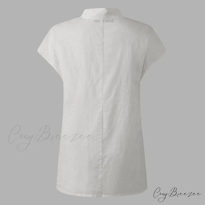 Solid Cotton Size Loose Blouses Stylish Plus Women Blusas Linen Arm Brief Tops Casual Tunic Warm-Season Femme