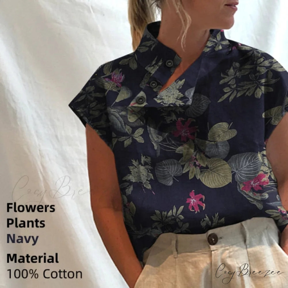 Solid Cotton Size Loose Blouses Stylish Plus Women Blusas Linen Arm Brief Tops Casual Tunic Warm-Season Femme