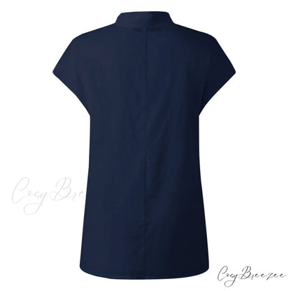 Solid Cotton Size Loose Blouses Stylish Plus Women Blusas Linen Arm Brief Tops Casual Tunic Warm-Season Femme