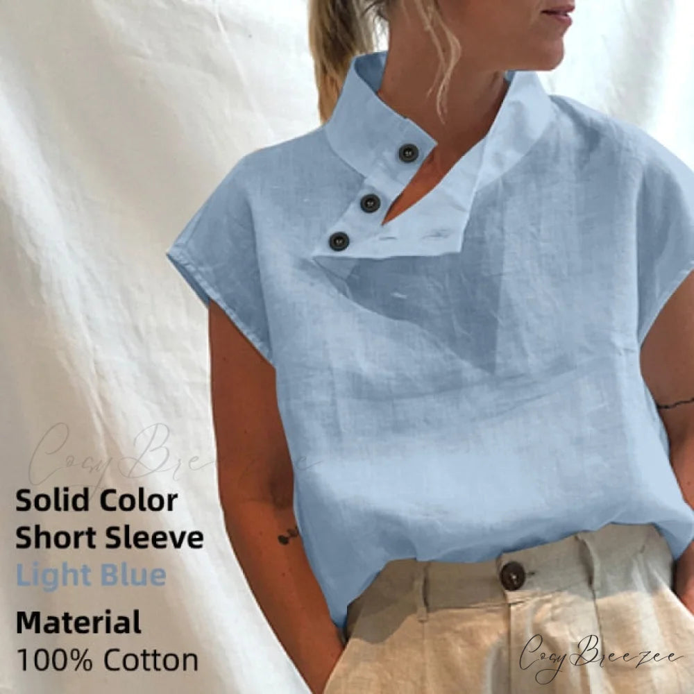 Solid Cotton Size Loose Blouses Stylish Plus Women Blusas Linen Arm Brief Tops Casual Tunic Warm-Season Femme Light