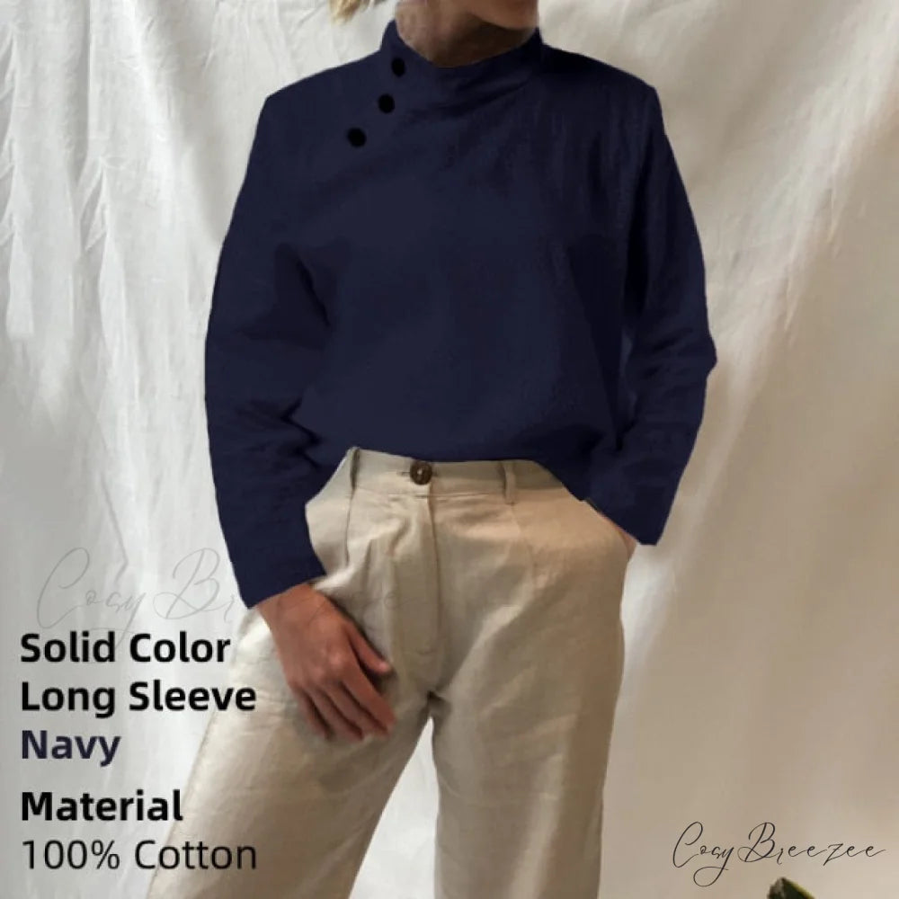 Solid Cotton Size Loose Blouses Stylish Plus Women Blusas Linen Arm Brief Tops Casual Tunic Warm-Season Femme Long