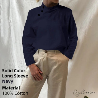 Solid Cotton Size Loose Blouses Stylish Plus Women Blusas Linen Arm Brief Tops Casual Tunic Warm-Season Femme Long