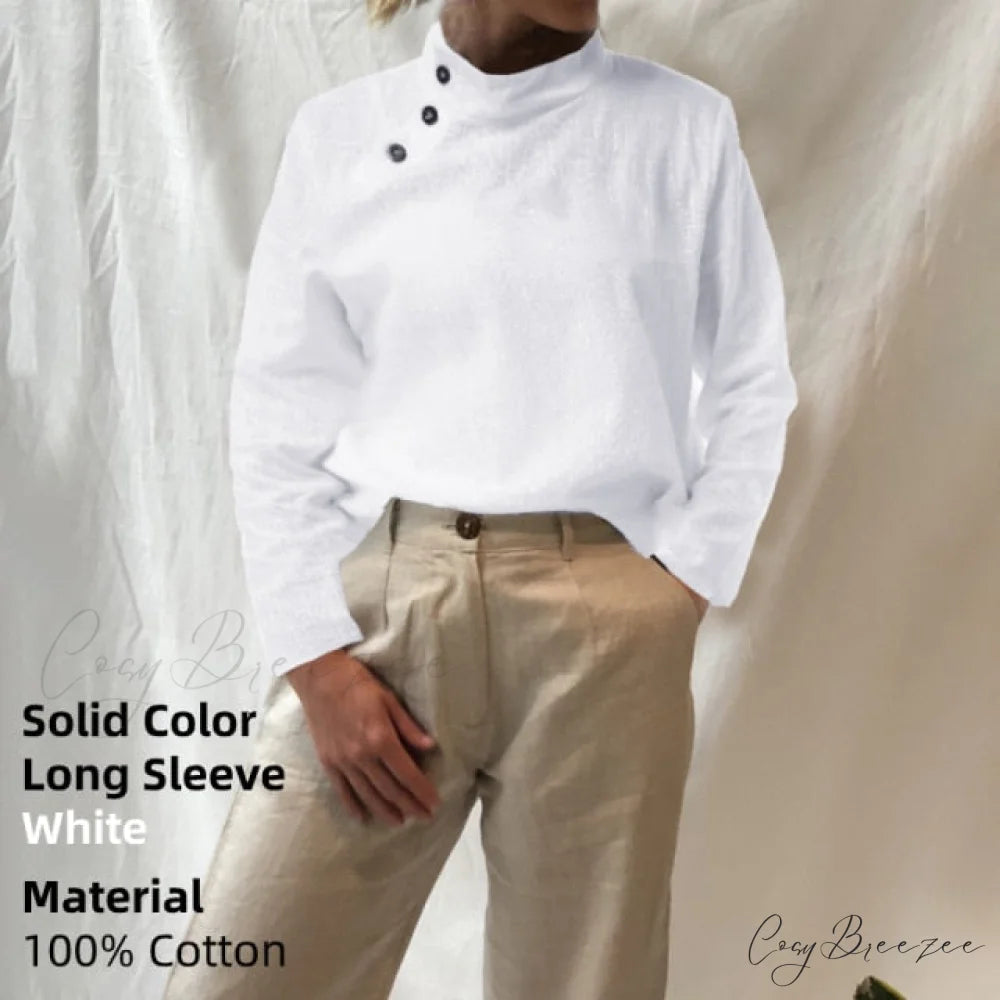 Solid Cotton Size Loose Blouses Stylish Plus Women Blusas Linen Arm Brief Tops Casual Tunic Warm-Season Femme Long