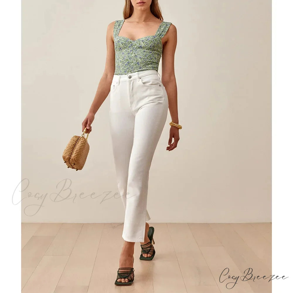 Solid Elegant Sleeveless Strapless Casual Flower Tube Crop Top croptop-250126