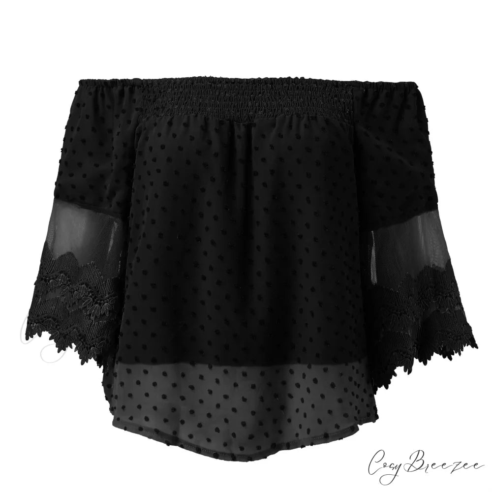 Solid Oversize Backless Irregular Blouse Brief Off Arm Hipster Tassel Tops Shoulder Shirt