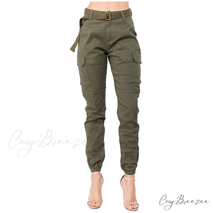 Solid Pants With Belt Wide Pants Pantalones