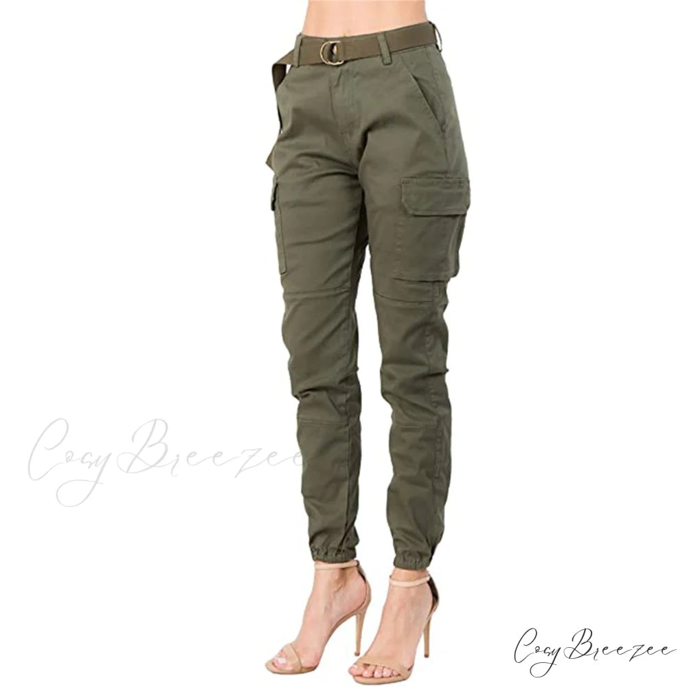 Solid Pants With Belt Wide Pants Pantalones